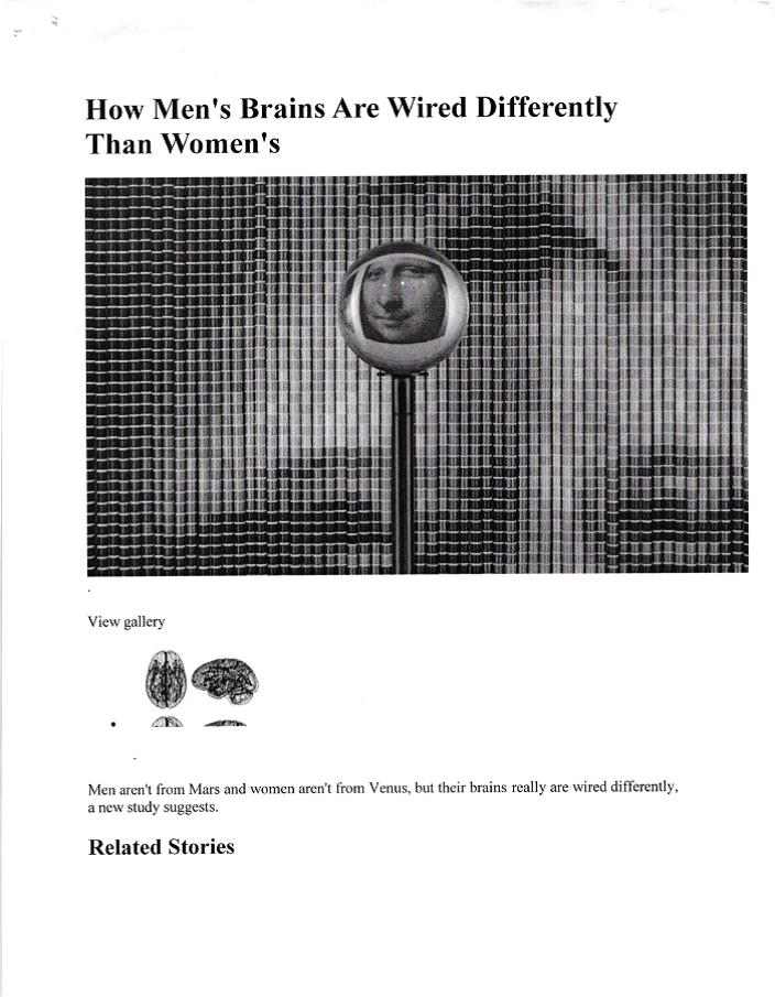 How Men's Brains are Wired Differently Than Women's